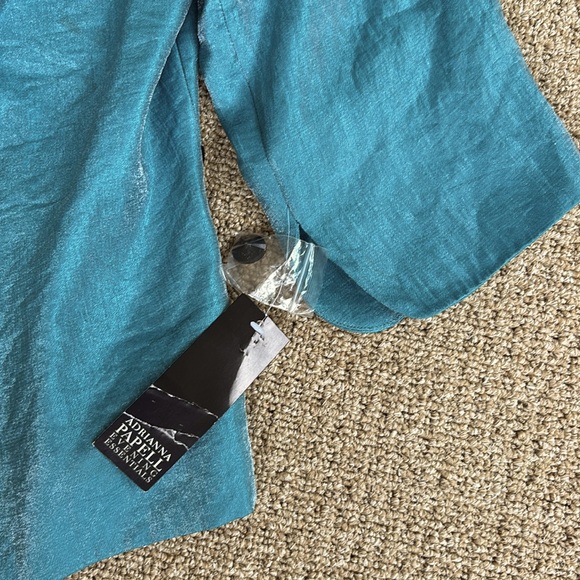 ADRIANNA PAPELL evening Essentials Women's Size 16W Teal Shimmering jacket - Picture 3 of 11
